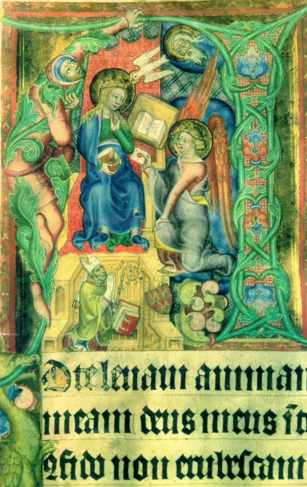 Miniature : introït du premier dimanche de l'avent, XIVe siècle